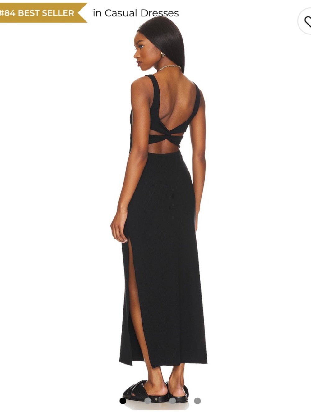 l*space Black Ribbed Tank Maxi Dress